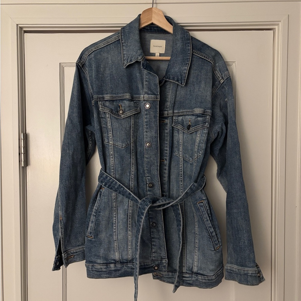 Favorite Daughter Denim Belted Jacket